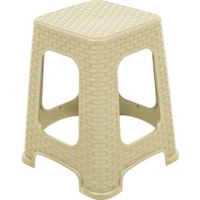 Norino Mandella Sağlam Plastik Karizma Rattan Tabure Çölbeji