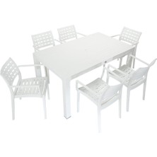 Norino Mandella Wood 90X150 Cafe Koltuk Masa Takımı Beyaz