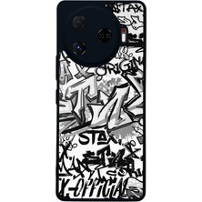 Scaleta Case Camon 30 Pro Uyumlu Grafiti Tasarımlı Glossy Mat Siyah Silikon Telefon Kılıfı