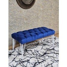 Sevinç Mobilya Beyaz Boyalı Tel Ayaklı 90 cm Puf Bench - Puf - Bench - Kasalı Oturak - Oturak - Yatak Ucu Puf
