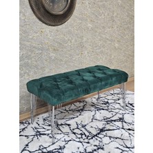 Sevinç Mobilya Krom Tel Ayaklı 90 cm Puf Bench - Puf - Bench - Kasalı Oturak - Oturak - Yatak Ucu Puf