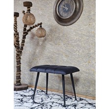 Sevinç Mobilya Siyah Sivriltmel Ayaklı 60 cm Puf Bench - Puf - Bench - Oturak - Mutfak Oturağı - Antre Oturağı