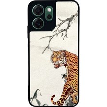 Scaleta Case Reno 14F Uyumlu Kaplan Tasarımlı Glossy Mat Siyah Silikon Telefon Kılıfı