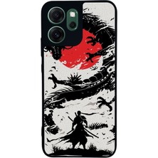 Scaleta Case Reno 14F Uyumlu Ejderha Tasarımlı Glossy Mat Siyah Silikon Telefon Kılıfı