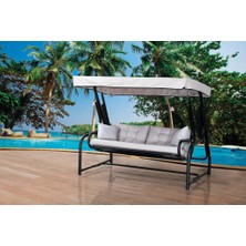 Norino Mandella Gondol Üç Kişilik Metal Salıncak (Minder Hediyeli)