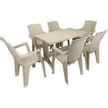 Norino Mandella Zeugma 70X120 6 Kişilik Nibras Koltuk Masa Takımı Çölbeji