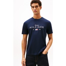 Tommy Hilfiger Mavi Erkek T-Shirt MW0MW41455DW5_BRAND Love Bıg Hılfıg