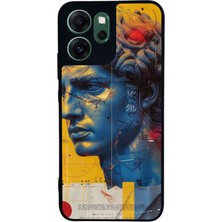 Scaleta Case Reno 14F Uyumlu Neon Tasarımlı Glossy Mat Siyah Silikon Telefon Kılıfı