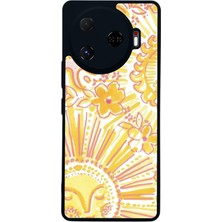 Scaleta Case Camon 30 Pro Uyumlu Güneş Tasarımlı Glossy Mat Siyah Silikon Telefon Kılıfı