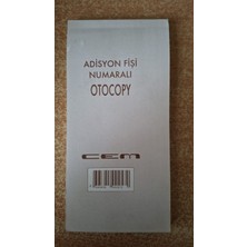 Cem Otokopili Numaralı Adisyon Fişi (9koçan 1 Pkt)