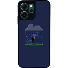 Scaleta Case Reno 14F Uyumlu Mısır Tasarımlı Glossy Mat Siyah Silikon Telefon Kılıfı