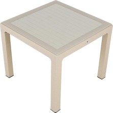 Norino Mandella 90X90 Elit Rattan Masa (Camlı) Çölbeji