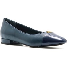 Sofia Baldi Ovax Lacivert Hakiki Deri Kadın Babet