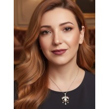 Betül Çekiç Çelik Taşlı Göz Detay Kadın Kolye