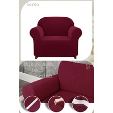 UY STYLE Likrali Tekli Koltuk Kılıfı ,esnekli Lastikli Koltuk Örtüsü Pitikare Desen Tek Kişilik