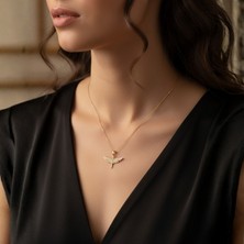 Zirkon Taşlı Melek Kanadı Kılıç Kolye