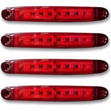 Özgürce 9 LED Parmak Işığı, Su Geçirmez, 12V/24V, Güçlü Kırmızı Işık, 5 Adet