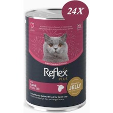 Reflex Plus Jöle Içinde Et Parçacıklı Kuzu Etli Yetişkin Kedi Konservesi 400 Gr*24 Adet