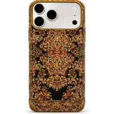 Zawa iPhone 17 Pro Max Uyumlu El Yapımı Kilim Desenli Dokuma Kumaş Telefon Kılıfı - Halı Motifli Kapak