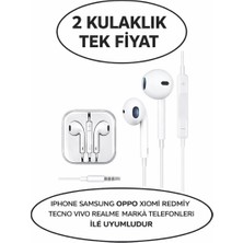 Kulakiçi Mikrofonlu Kablolu Kulaklık Beyaz Jak Girişli 3.5 Samsung Iphone Xiomi Redmi Oppo Tecno Huawei Telefonlarla Uyumludur