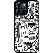 Scaleta Case Reno 14F Uyumlu Vintage Tasarımlı Glossy Mat Siyah Silikon Telefon Kılıfı