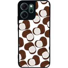 Scaleta Case Reno 14F Uyumlu Coconat Tasarımlı Glossy Mat Siyah Silikon Telefon Kılıfı