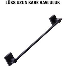 Tesitay Kare Uzun Lüks Havluluk Siyah Renk
