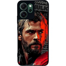 Scaleta Case Reno 14F Uyumlu Thor Tasarımlı Glossy Mat Siyah Silikon Telefon Kılıfı