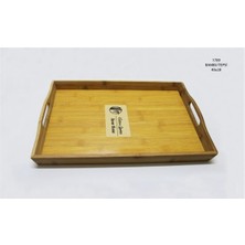 Sever İthalat Sever 40X28 cm Bambu Servis Tepsisi – Doğal Dikdörtgen Sunum ve Kahvaltı Tepsisi