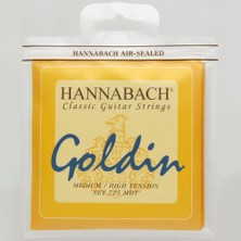 Hannabach 725MHT Goldin Klasik Gitar Teli Seti (Üst Segment - Premium Seri) | Super-Carbon Tizler, Goldin Altın Alaşımlı Baslar