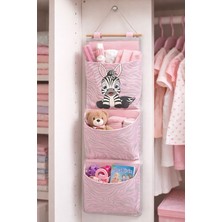 HomyJRs Homyjr’s Zebra Baskılı 3 Cepli Askılı Dolap Içi ve Kapı Arkası Organizer