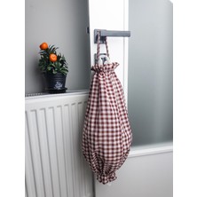 Yuvol Pötikareli Kırmızı Kumaş Poşetlik 50X30 cm Poşet Organizeri, Mutfak Poşet Düzenleyici