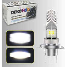 Dekohop H4 Motosiklet led Ampul ve LED Işık 12-24V  beyaz Yüksek Performans metal Gövde 1500 Lm