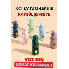 Normadia Yeşil 8 Telli Kapsül Şemsiye, Pratik Taşıma ve Muhafaza Özelliği