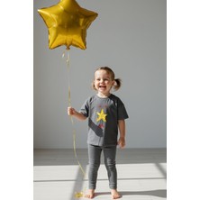 Monila Kız Çocuk Pamuklu Yıldız Baskılı T-Shirt ve Fitilli Tayt 2'li Takım