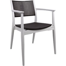 Norino Mandella Irmak Çift Renk Koltuk (2 Adet) Gövde Çölbeji- Oturma/sırt Kahverengi