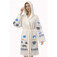 Emillie %100 Pamuk Müslin Bornoz Caretta – Nefes Alabilen, Ultra Hafif, Hızlı Kuruyan Yazlık Bornoz