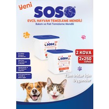 Storozde 2 Adet x 250 Yaprak - Soso Kova Evcil Hayvan Kedi Köpek Pati ve Vücut Temizleme Mendili