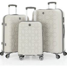 Mçs Üçlü Polipropilen Valiz Seti V376 - Mçs Kırılmaz Silikon Valiz Set