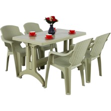 Norino Mandella Zeugma 70X120  Golf Koltuk 4 Kişilik Masa Takımı Çölbeji