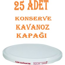 Güzelyüz Avm 25 Adet Konserve Kapağı Beyaz 82 mm Silikonlu - Konserve Kavanoz Kapağı Orijinal Kapak Sbk