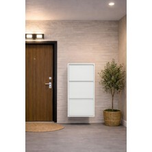 Effe Yapı Dekor Beyaz 3 Kapaklı Metal Ayakkabılık