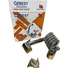 Veka Özbest Kobra Krom Shattaf Taharet Musluğu Seti – Spiral Hortumlu, Duvara Monte