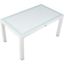 Norino Mandella 90X150 Wood Masa (Camlı) Beyaz