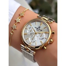 Daniel Klein Orijinal Çelik Hasır Kordon Kadın Kol Saati 3 Atm Su Geçirmezlik Gold Gümüş Renk Bileklik Hediyeli DK934J8