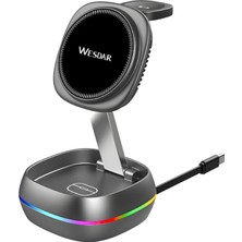 Wesdar WX681 Katlanabilir Kablosuz Şarj Standı 15W Rgb 3 In 1