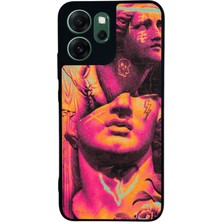 Scaleta Case Reno 14F Uyumlu Neon Tasarımlı Glossy Mat Siyah Silikon Telefon Kılıfı