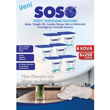 Storozde 6 Adet x 250 Yaprak - Soso Kova Beyaz Sabun Kokulu Sirkeli Karbonatlı Yüzey Temizleme Mendili