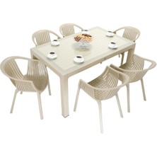 Norino Mandella Wood 90X150 Roma Koltuk Camlı Masa Takımı Çölbeji