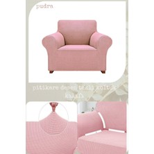 UY STYLE Likrali Tekli Koltuk Kılıfı ,esnekli Lastikli Koltuk Örtüsü Pitikare Desen Tek Kişilik